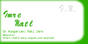 imre matl business card